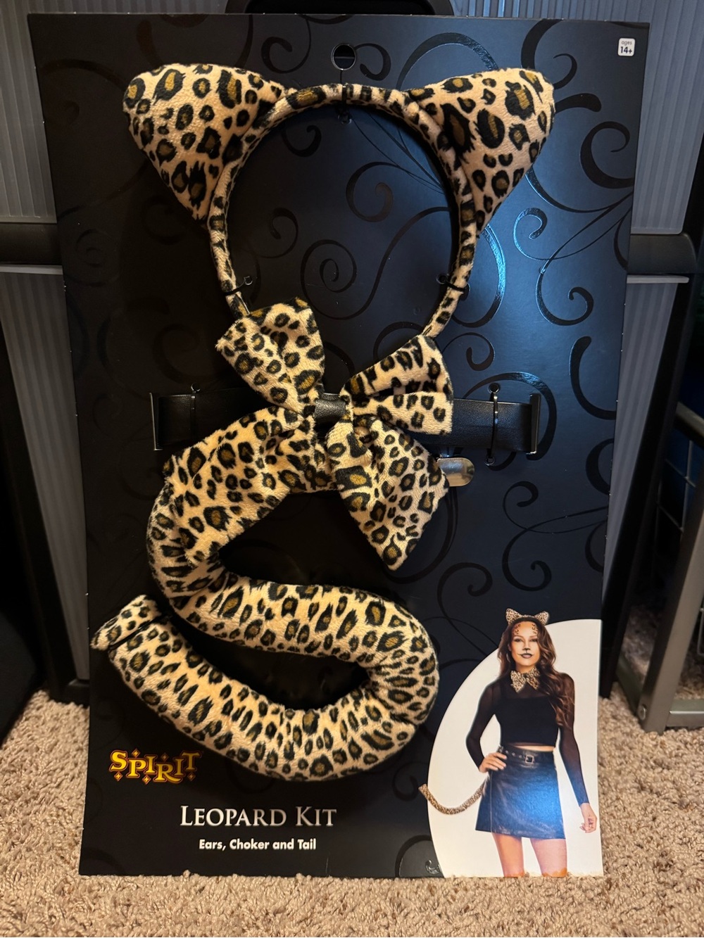 Spirit Leopard Print Ears, Bow Choker & Tail Set